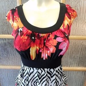 Sweet Storm Bold Floral Tie-Back Dress